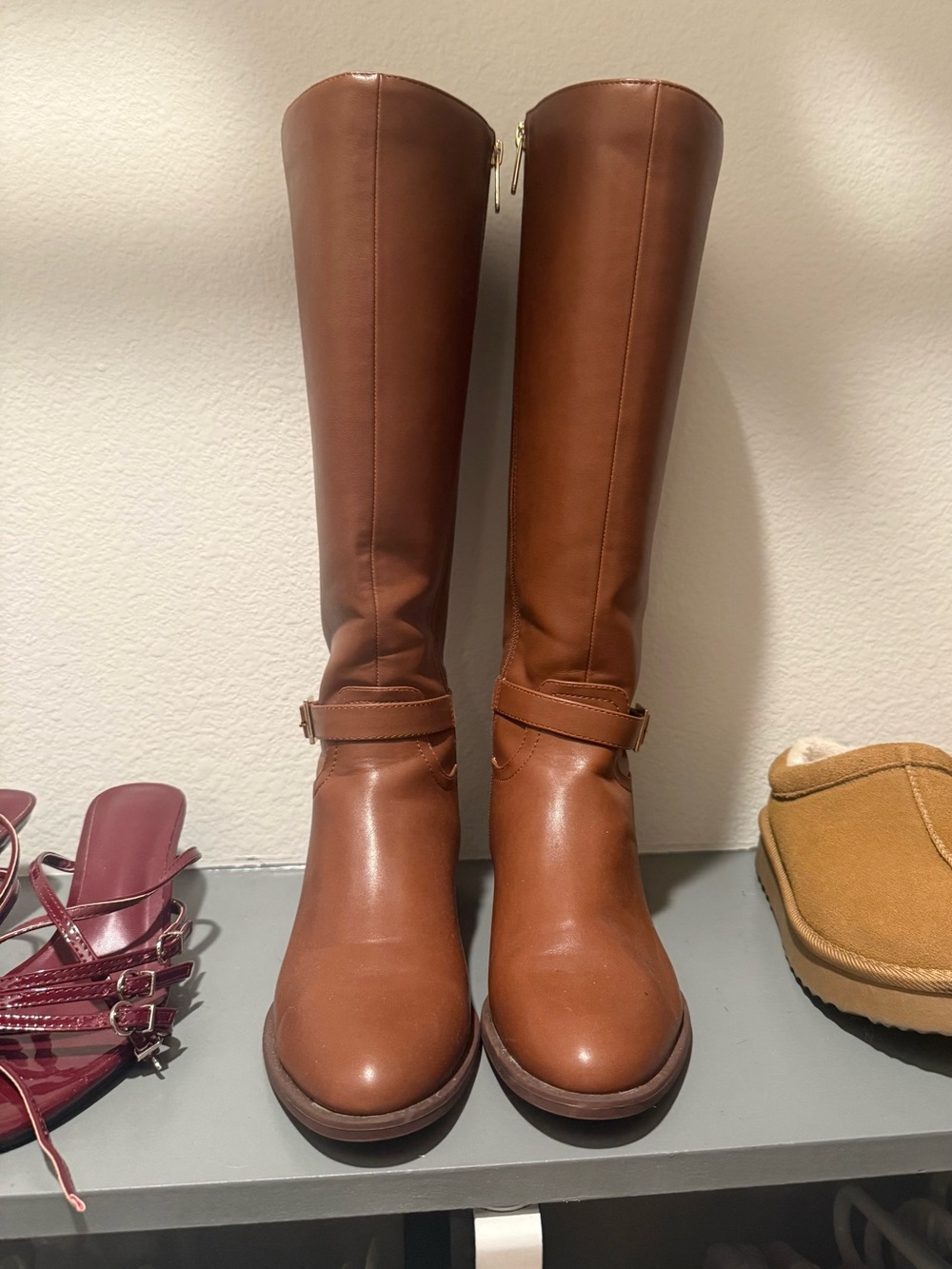 Classic Tall Brown Leather Riding Boots - Women's - Tommy Hilfiger